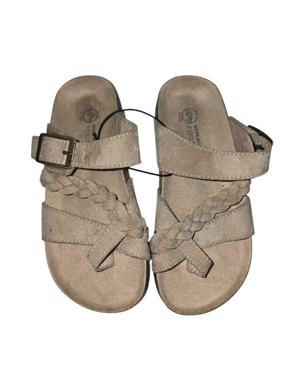 White Mountain Braided Taupe Slide Sandals